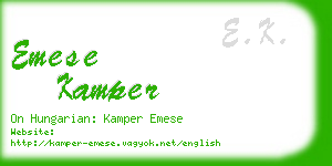 emese kamper business card